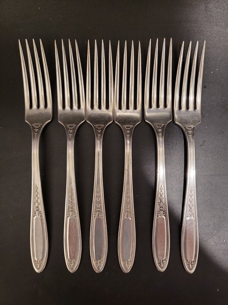 Set of 6 Oneida Community Tudor Plate 1929 ENCHANTMENT / BOUNTY Dinner Forks