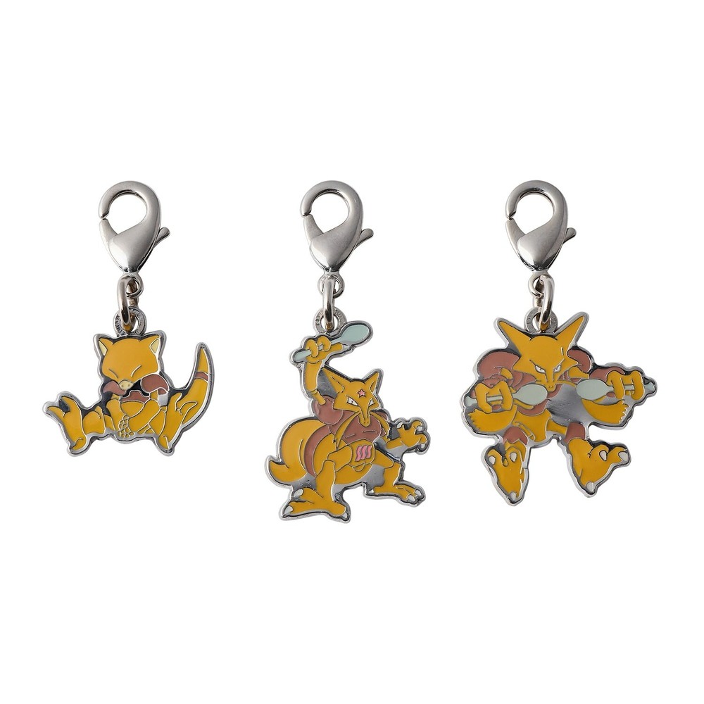 Pokemon Center National Zukan Metal Charm 063 064 065 Abra Kadabra Alakazam-image
