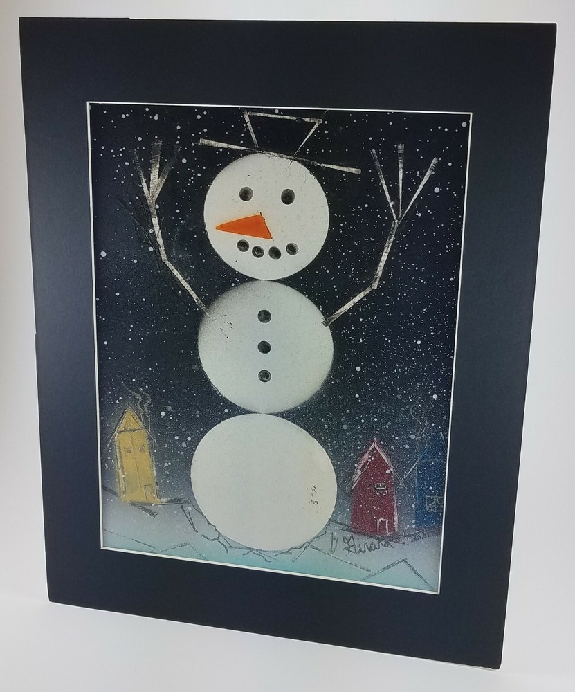 Snowman Original with Holiday Houses by Jason Girard comes with mat materials.
