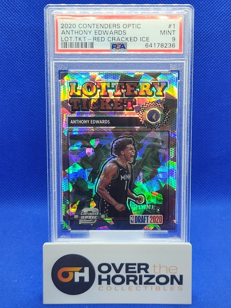 2020-21 Contenders Optic Lottery Ticket Red Cracked Ice #1 Anthony Edwards RC