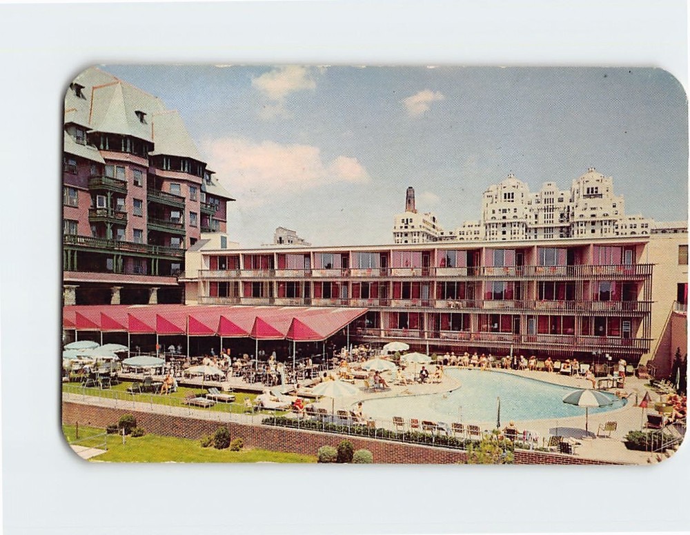 Postcard Pool View Marlborough-Blenheim Atlantic City NJ USA