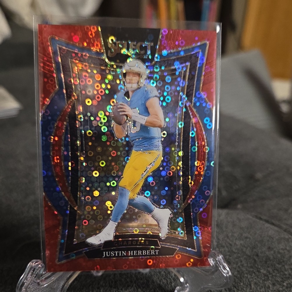 2024 Panini Select - Concourse Justin Herbert #41 Red Disco Prizm /49 PSA 10