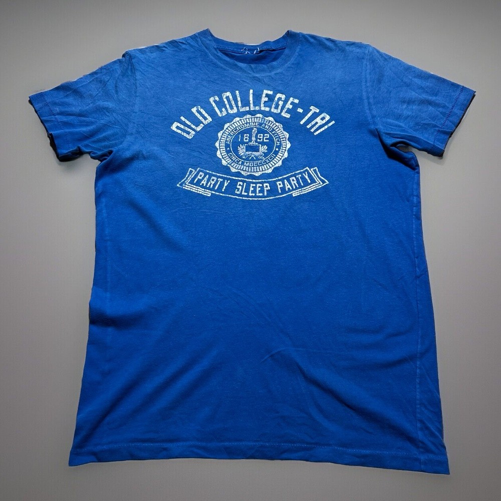 Vintage 70s 80s Thrashed Faded Abercrombie Fitch Old College Tri Shirt - Medium