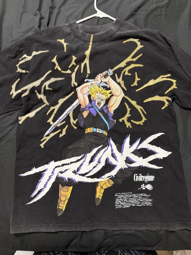 Civil Regime Dragon Ball Z Trunks Wrath Men's Tee Size M Black