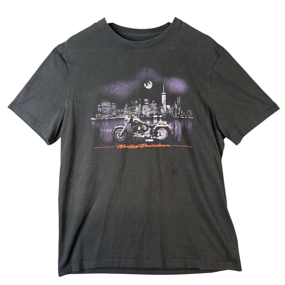 Harley Davidson Gainesville FL City Skyline Motorcycle Graphic T-Shirt Black L
