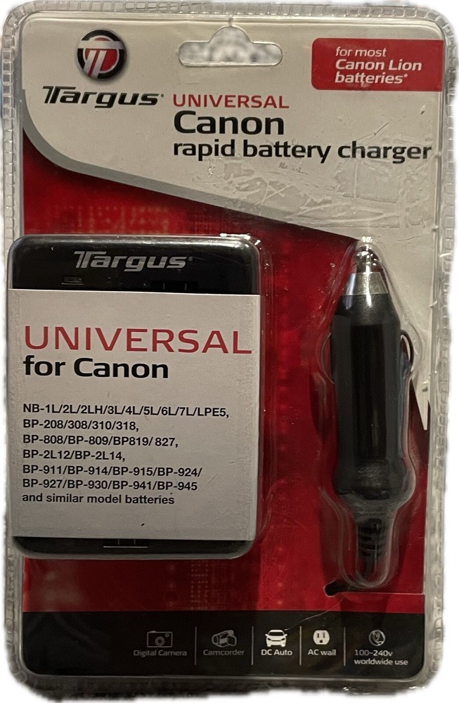 Targus Universal Canon Rapid Battery Charger TG-UCC 100-240v