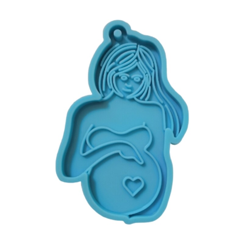 Handmade Shiny Thanksgiving Pregnant Woman Keychain Resin Mold