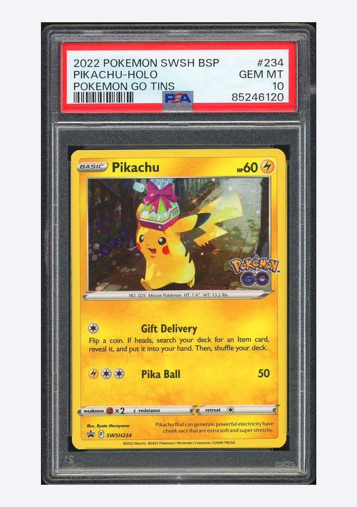 Pokemon PSA 10 Pikachu Holo Promo 2022 SWSH234 Pokemon GO Tins English