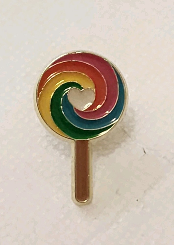 New Rainbow Pinwheel Lollipop Lapel Pin Brooch Spiral Swirl Heart Fan Enamel