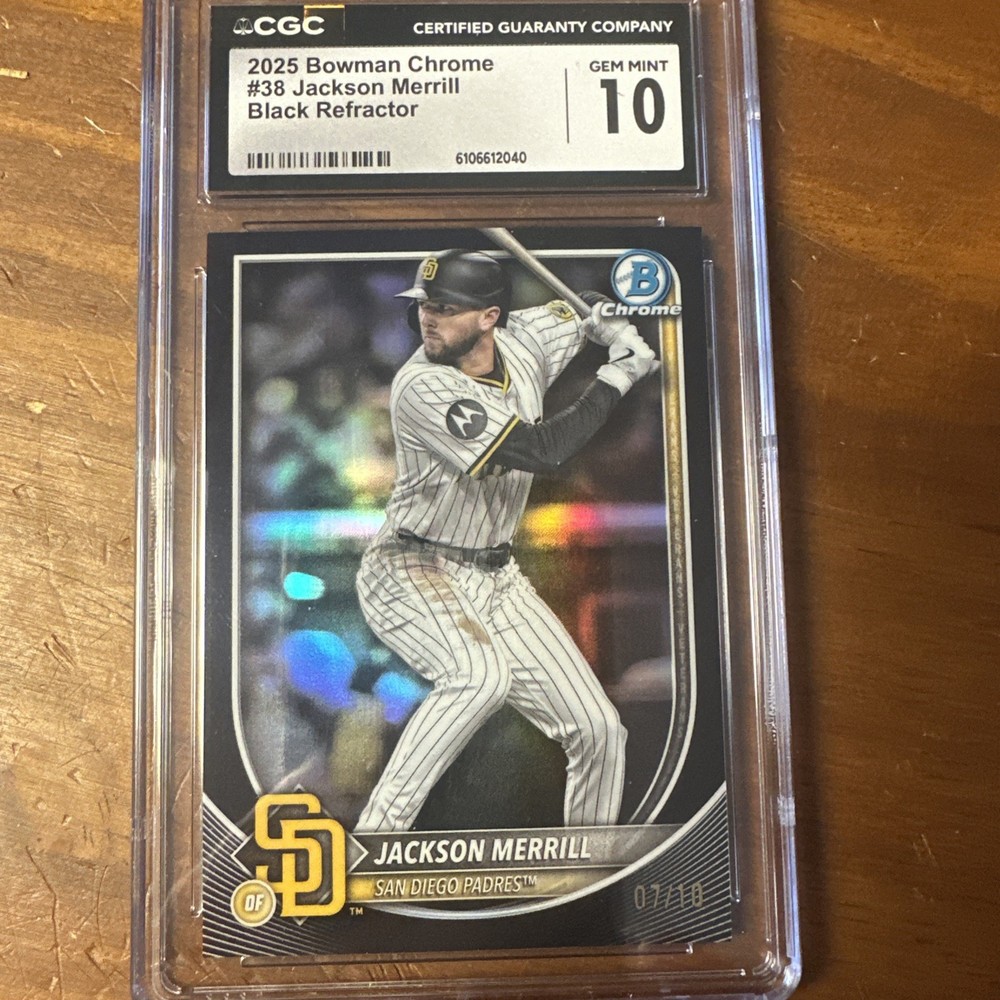 2025 Bowman Chrome Jackson Merrill Black Refractor /10 CGC 10 PRISTINE!