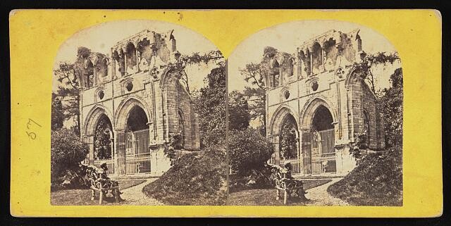 Dryburgh Abbey Scotland 1900s Sir Walter Scott Burial Place Stereo View