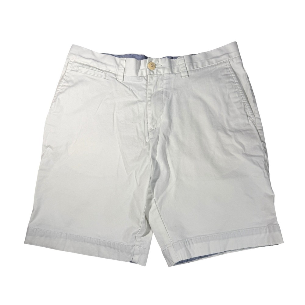 Tommy Hilfiger Mens White Chino Shorts Size 34 Stretch Cotton Flat Front Summer