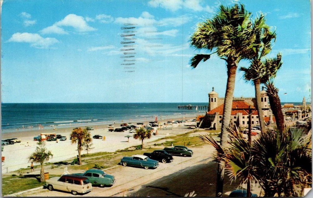Daytona Beach FL World's Most Famous Beach Pier 1958 Chrome Postcard