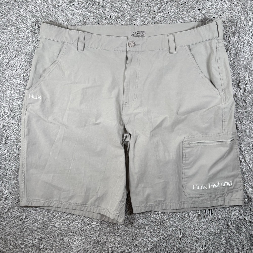 HUK Next Level Cargo Shorts Men’s Size 3XL Gray Utility Fishing Performance Wear