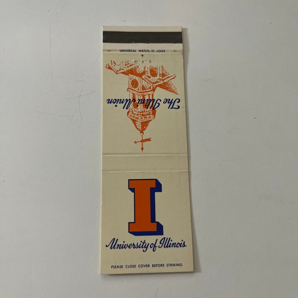 University Of Illinois The Illini Union Vintage Matchbook Cover SMB23-2