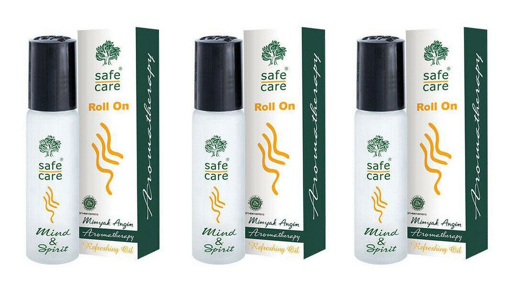 3 Pack Safecare Aromatherapy Roll On Oil for Headache Relief