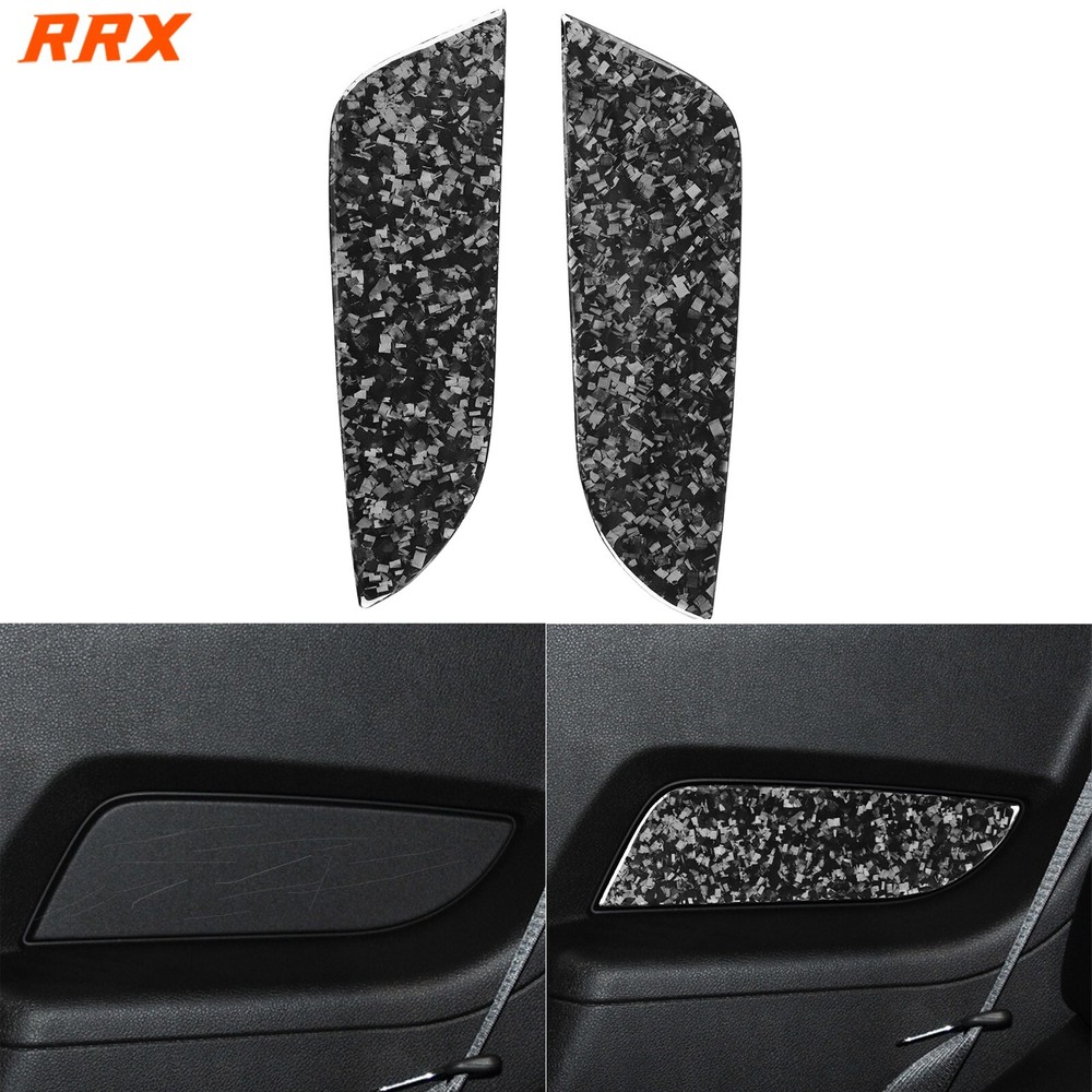 Forged Carbon Fiber Interior Rear Door Panel Cover For Ford Mustang GT 2009-2014