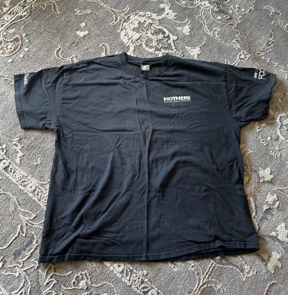 Hanes Beefy-T Men's 2XL Black Cotton Graphic Logo T-Shirt Crew Neck Short Sleeve