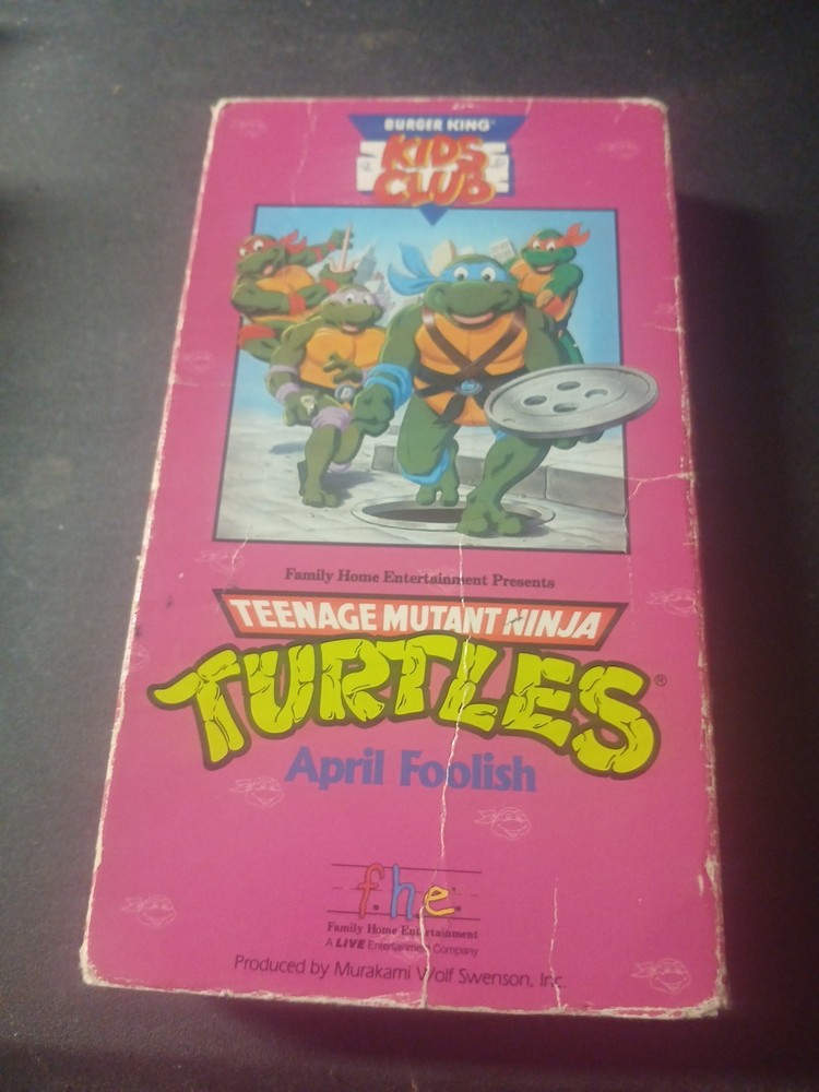 1990 VHS Teenage Mutant Ninja Turtles TMNT “April Foolish” Burger King Kids Club