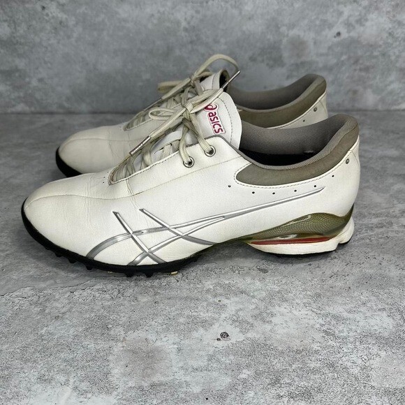 Asics Gel Ace Thea Womens White Crystal Soft Spike Golf Shoes Size 8.5-image