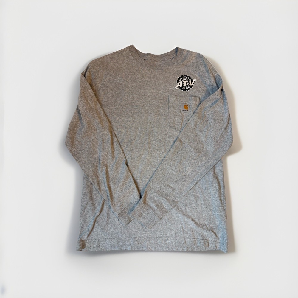 Carhartt Original Fit Long Sleeve Pocket T-Shirt Gray Tri-State ATV Club Mens M