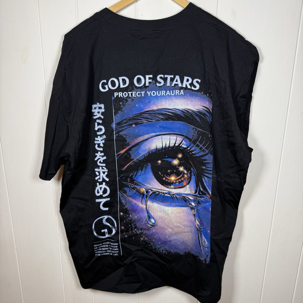 God Of Stars Men’s Size 2XL Black Fantasy Tee Brand New Without Tags Rare Find