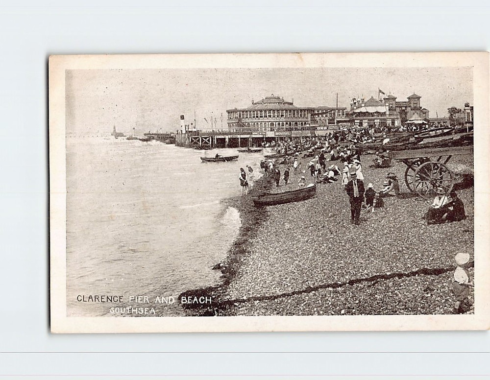 Postcard Clarence Pier and Beach Southsea England