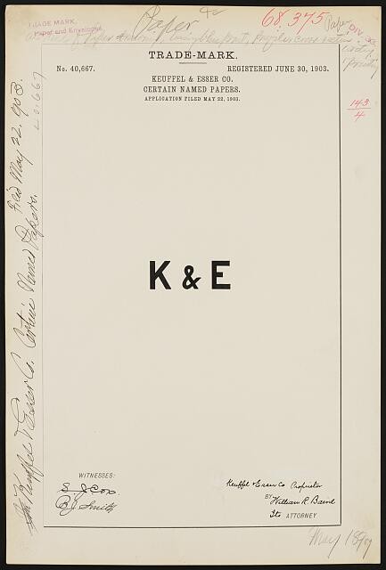 Photo:[ Keuffel & Esser Co. for K & E brand Certain Named Papers]
