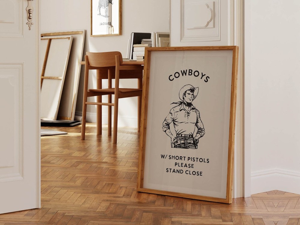 Cowboy Bathroom Print Funny Bathroom Wall Art Bathroom Poster Western Bathroom