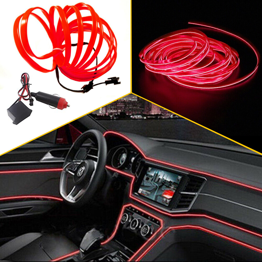 5M LED Car Interior Atmosphere Decorative Wire Strip Light Accessories Lamp D