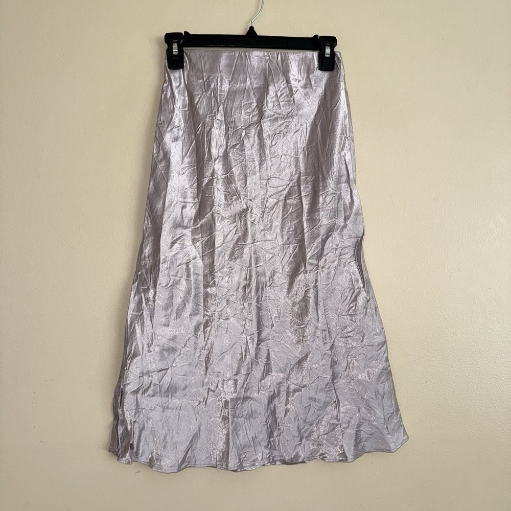 Babaton Aritzia Light Pink Acetate Midi Slip Skirt With Slit Size 0
