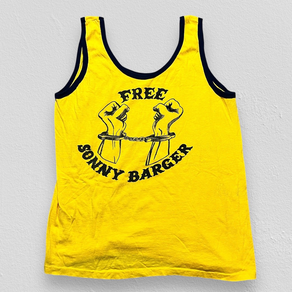 Rare Vintage 70s Free Sonny Barger Hells Angels Biker Gang Tank Top T-shirt XL