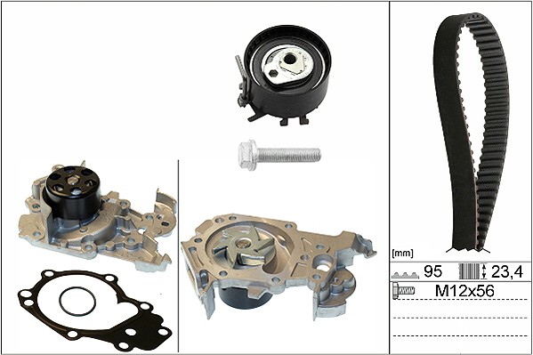 530 0195 30 INA Water Pump + Timing Belt Kit for Dacia, Nissan, Renault