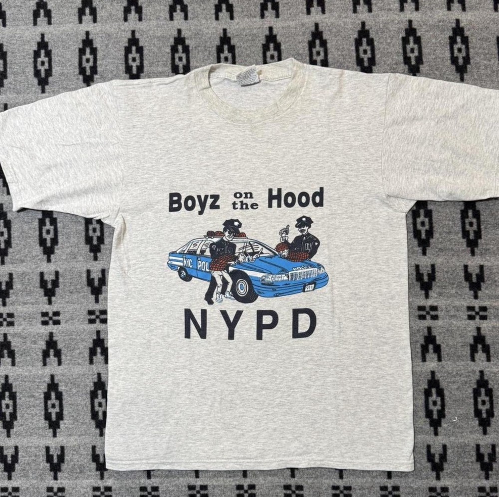 Vintage 90s NYPD Boyz On The Hood Parody T-Shirt Gildan Made USA Size L