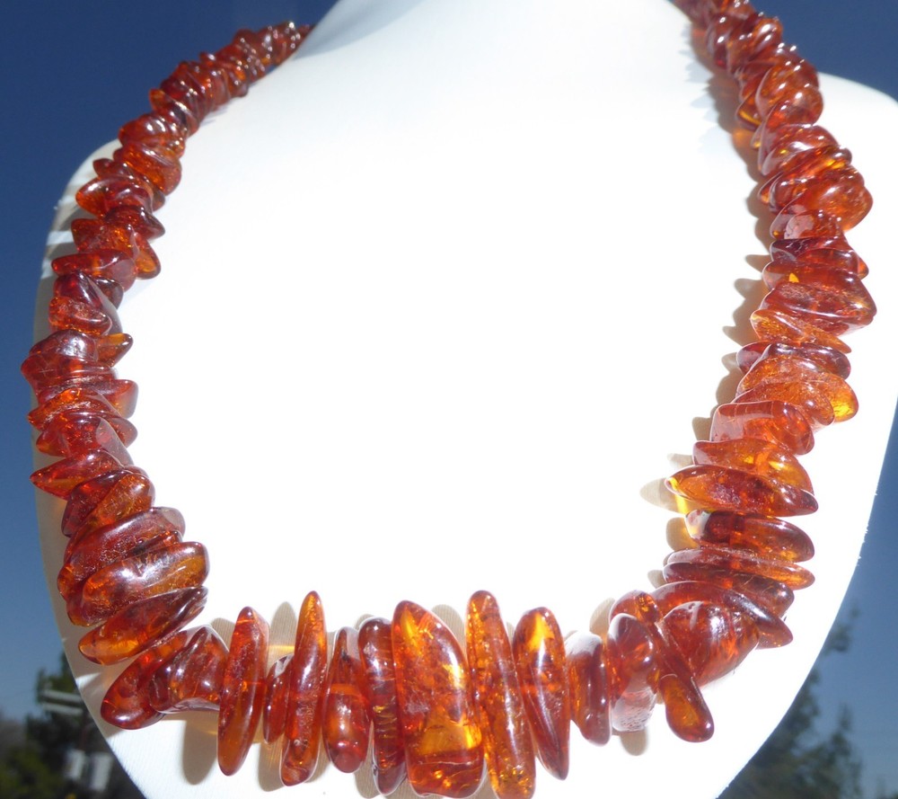 Beautiful Beaded Natural Older Baltic Amber Necklace 26