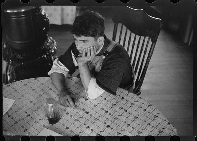 Photo:Lowell Massachusetts Portuguese Farmer 1941 Interior Portrait