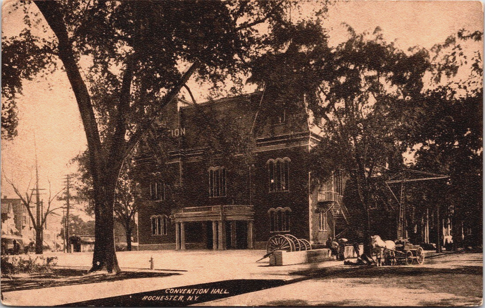 Convention Hall, Horse Drawn Cart Rochester New York NY  Postcard PM 1909