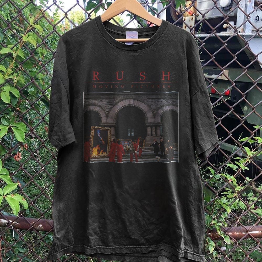 Rush Moving Pictures T-Shirt Vintage Rock Band Album Graphic Unisex Tee