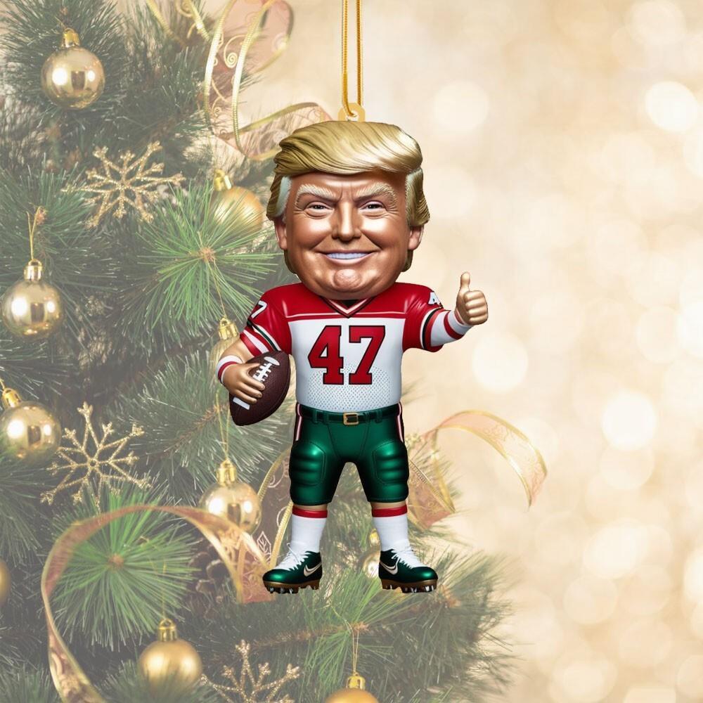 Trump Takes the Court The Ultimate Basketball Christmas Ornament
