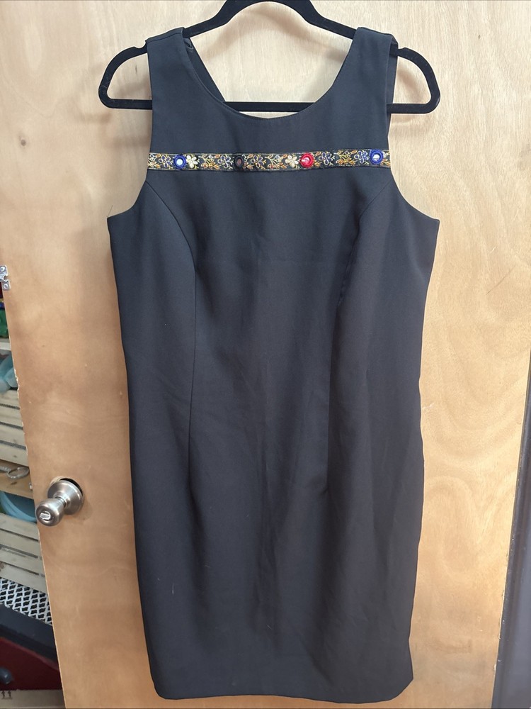 Women's Size 16 Long Polyester Black Dress