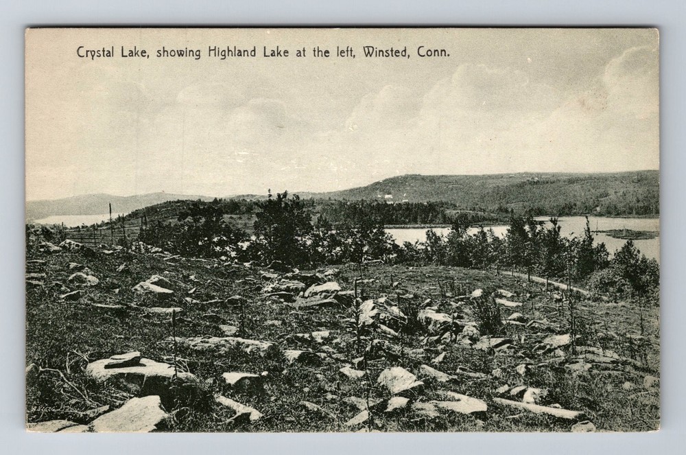 Winsted CT-Connecticut Crystal Lake Showing Highland Lake Vintage Postcard