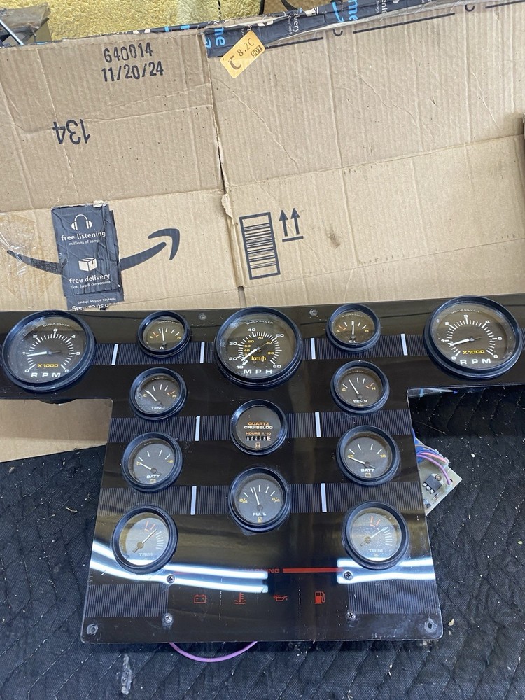Celebrity Boat Twin Engine Gauge Sets And Panel Quicksilver Used
