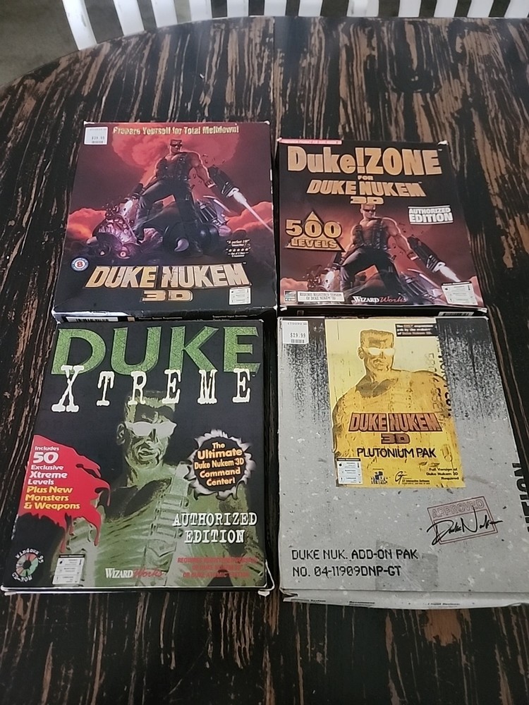 Duke Nukem 3D (PC, 1996) 4 Big Box Lot Duke!Zone Xtreme Plutonium Pak Expansions