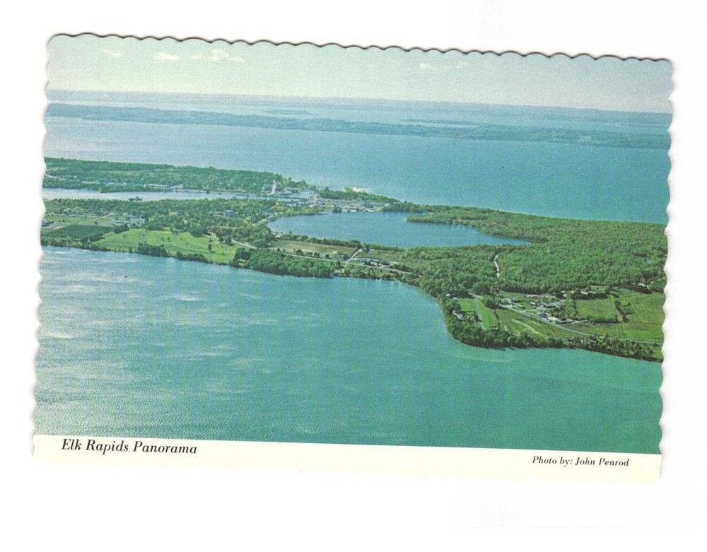 Elk Rapids panorama Elk Rapids MI vintage postcard unposted