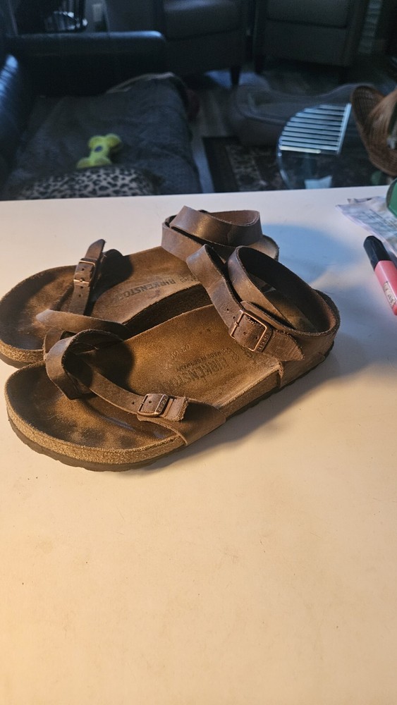 Birkenstock Yara Oil Leather Ankle Strap Sandal for Women - Brown 10 40