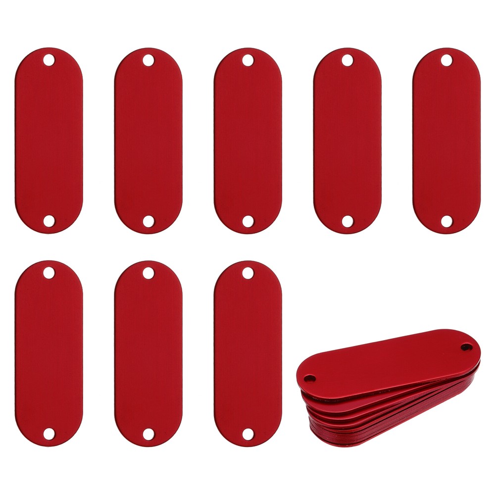 Aluminum Blank Tags Metal Stamping Blanks - 2 x 0.74 Inch Red 25 Pcs
