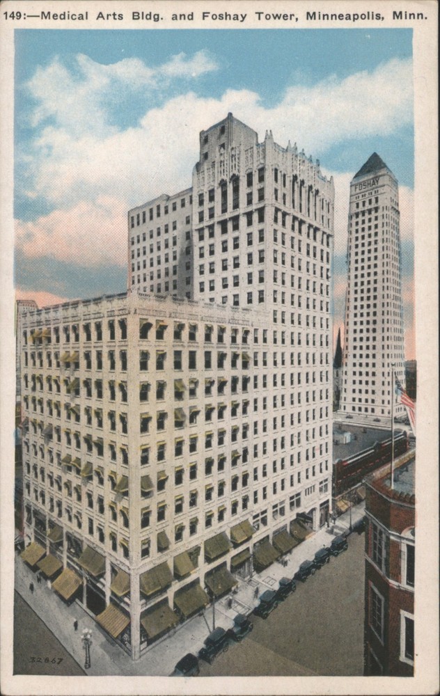Minneapolis, Minnesota MN Medical Arts Bldg. Foshay Tower Vintage Postcard