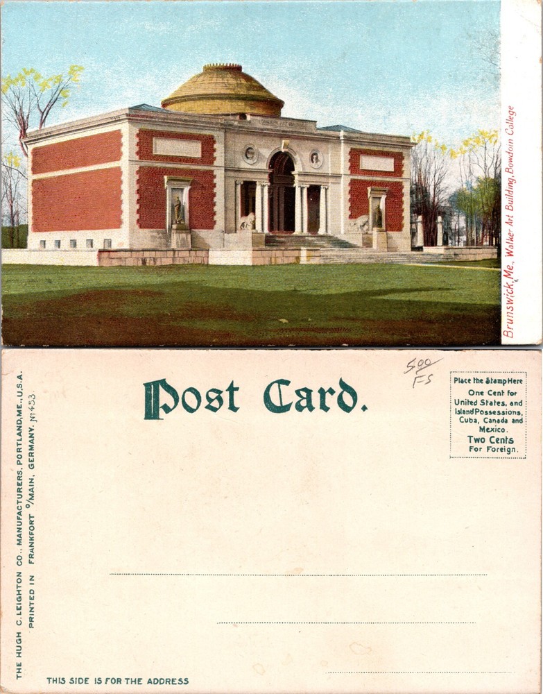Walker Art Building Bowdoin College Brunswick Maine ME Postcard