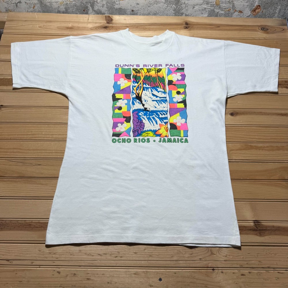 Vintage 90s Dunns River Falls Ocho Rios Jamaica Graphic Souvenir T-Shirt Large