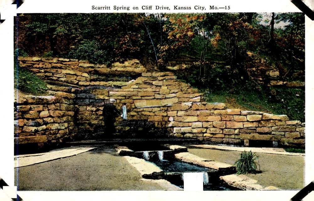 Scarritt Spring, Cliff Drive, Kansas City, MO Postcard
